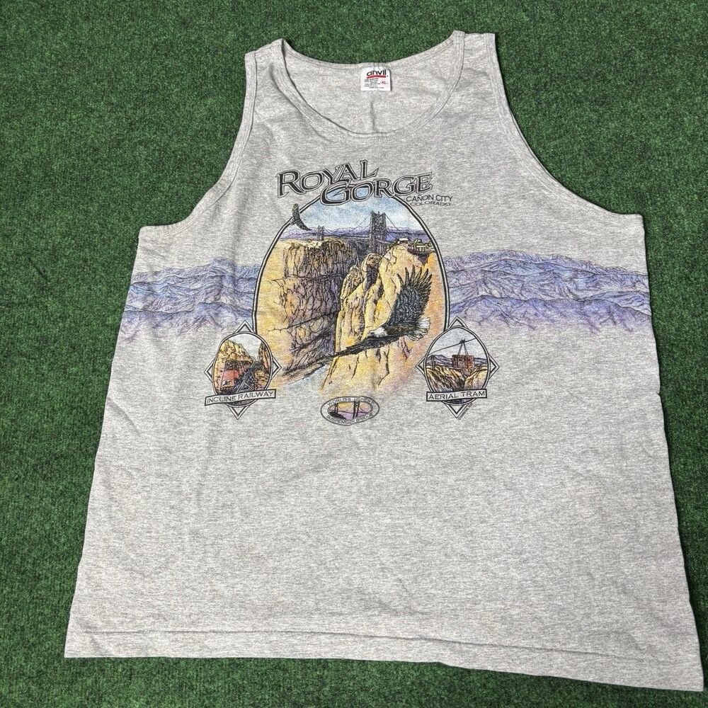 Vintage Royal Gorge Canon City CO Tank Top Anvil USA Made XL 90/10